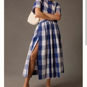 Sunday in Brooklyn Plaid Side-Slit Skirt Size M NWT